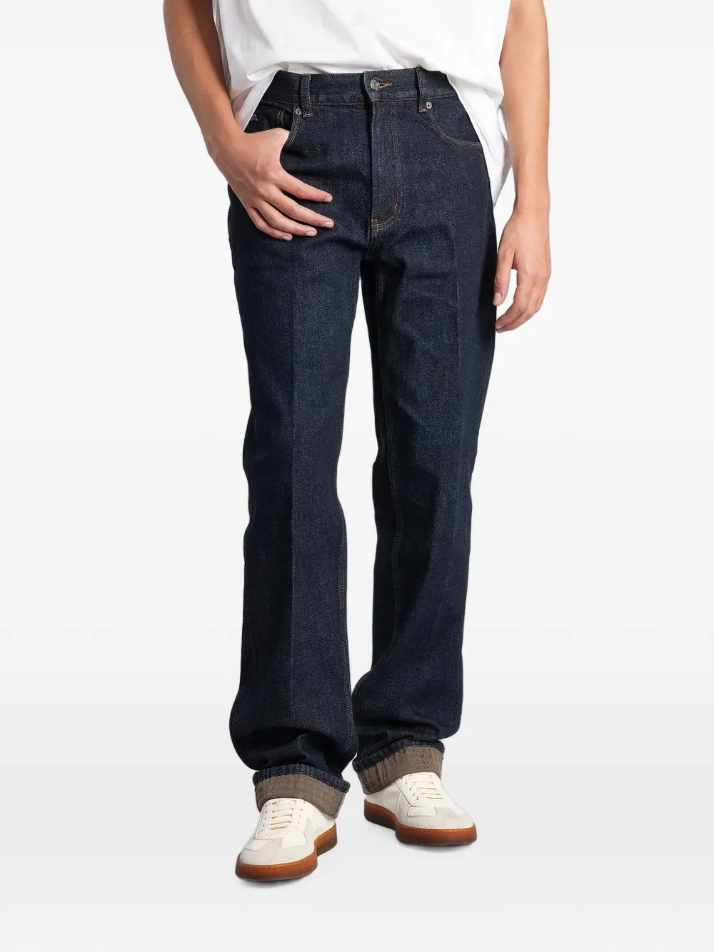 Emporio Armani logo-plaque straight-leg jeans - Blu