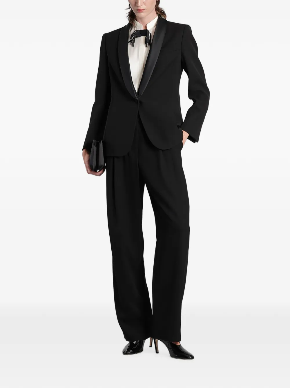 Giorgio Armani Mouwloze blouse met strikdetail Wit