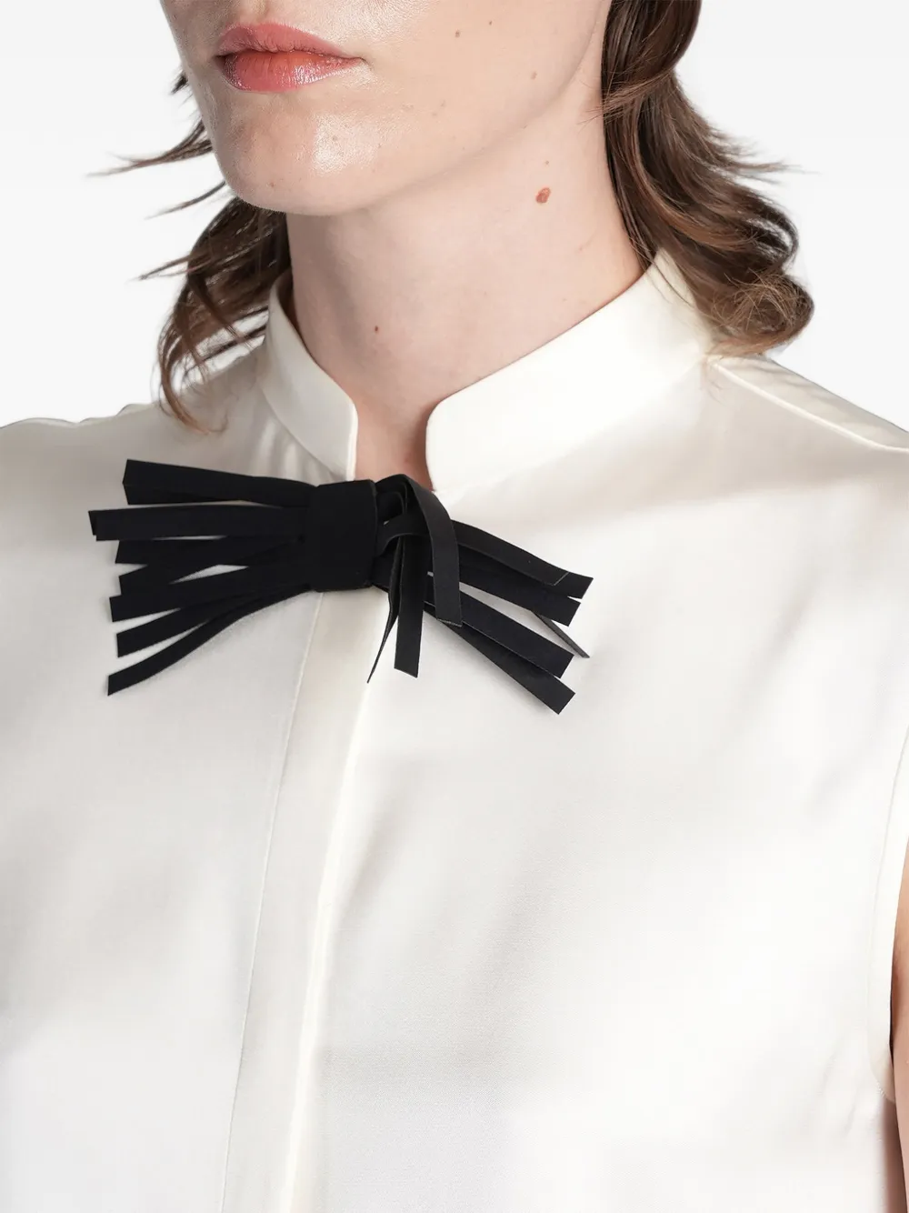Giorgio Armani Mouwloze blouse met strikdetail Wit