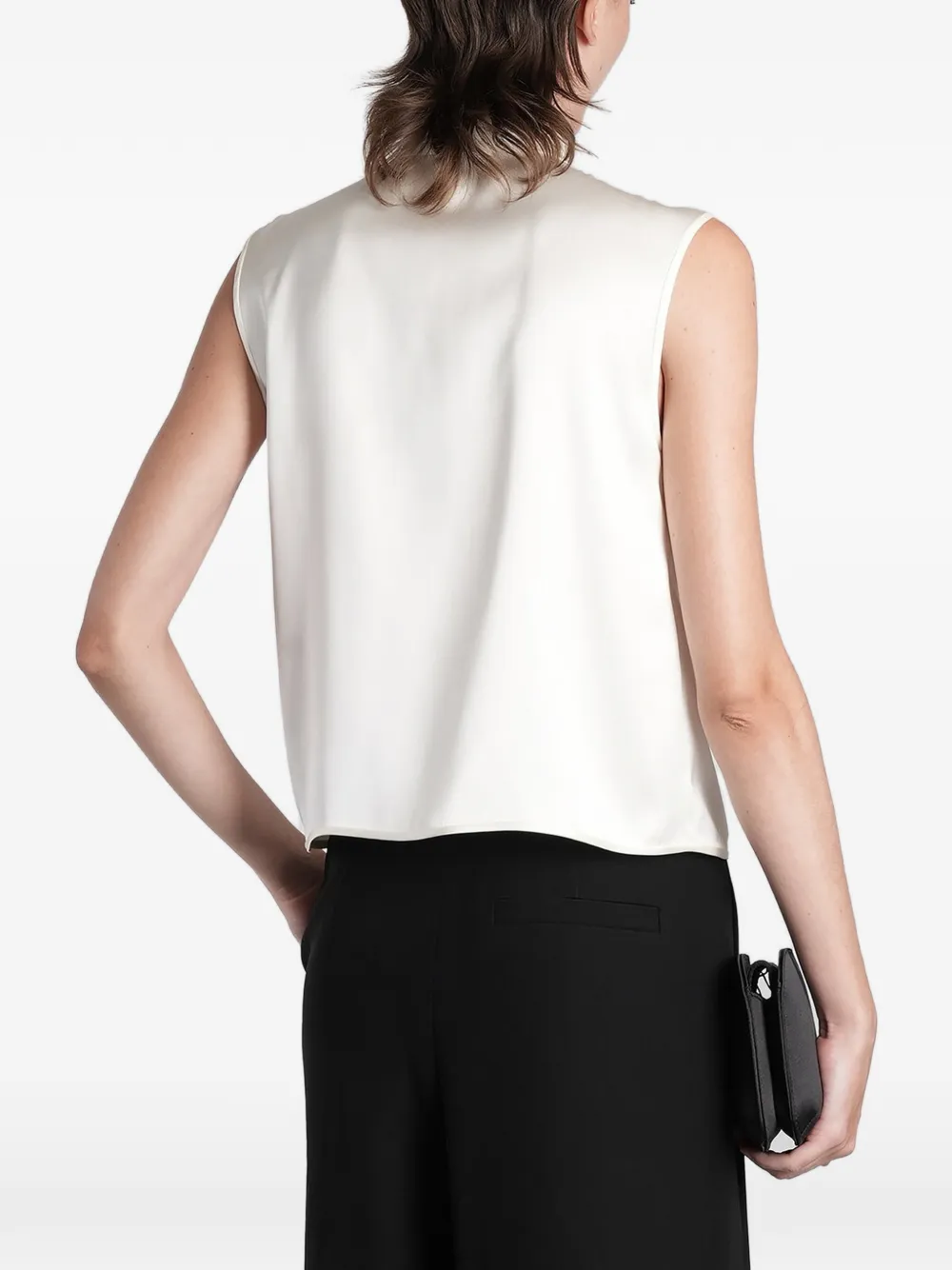 Giorgio Armani Mouwloze blouse met strikdetail Wit