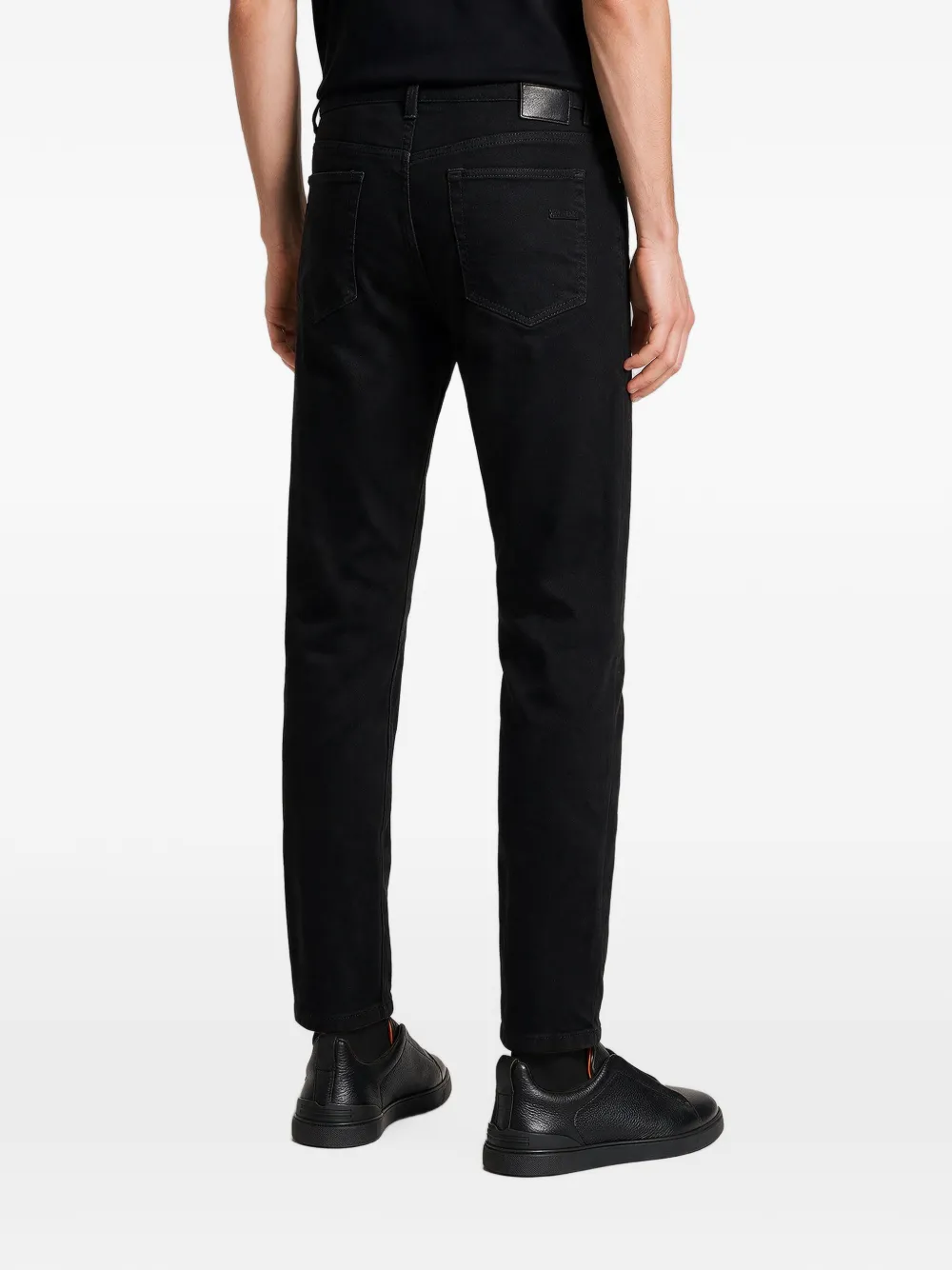Zegna Jeans met logopatch Zwart