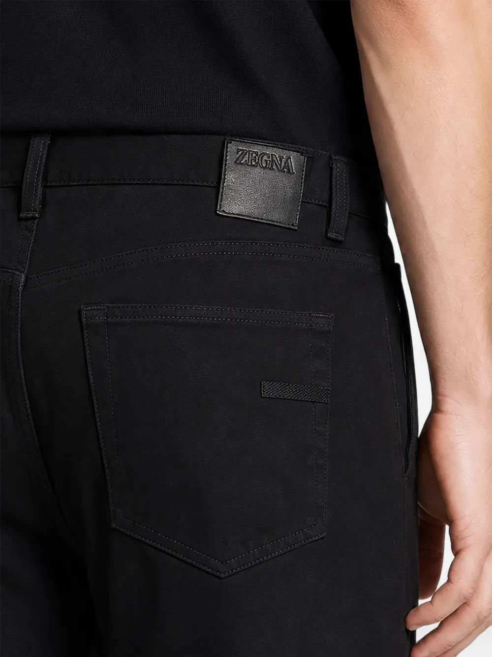 Zegna Jeans met logopatch Zwart