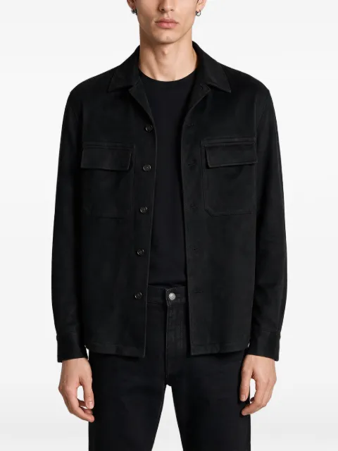 Zegna suede elbow-patch jacket