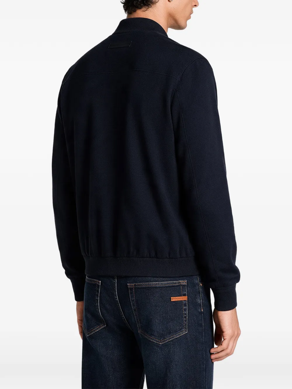 Zegna Bomberjack met Oasi kasjmier-elementen Blauw