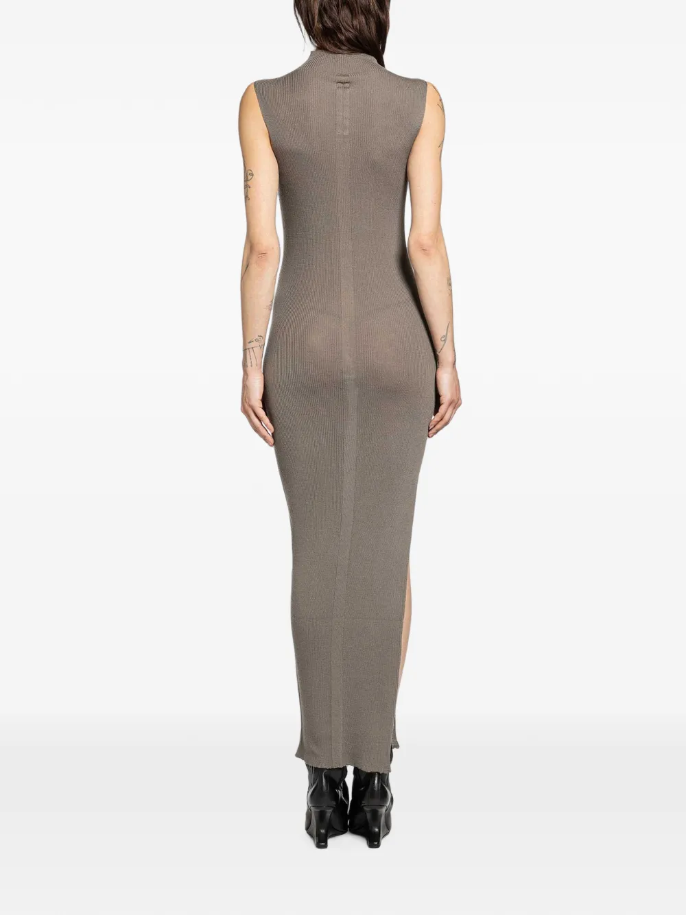 Rick Owens Temple geribbelde wollen maxi-jurk Bruin