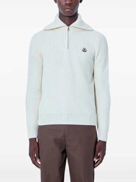 Moncler half-zip ribbed sweater