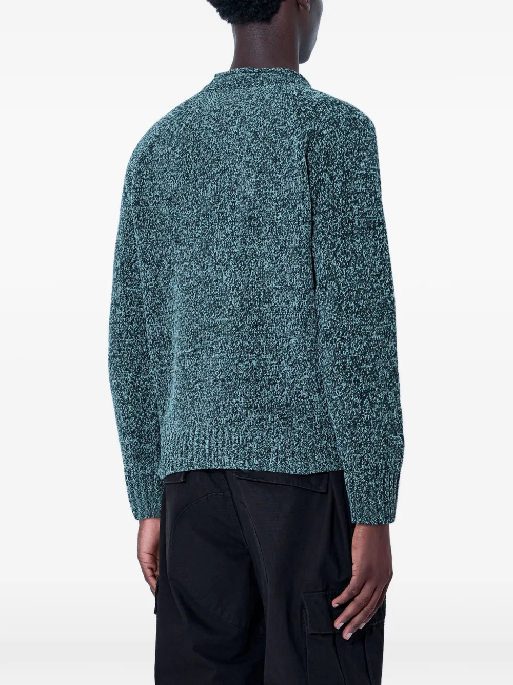 Stone Island Grofgebreide trui met logopatch Groen