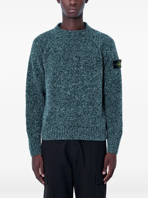 Stone Island logo-patch chunky-knit sweater