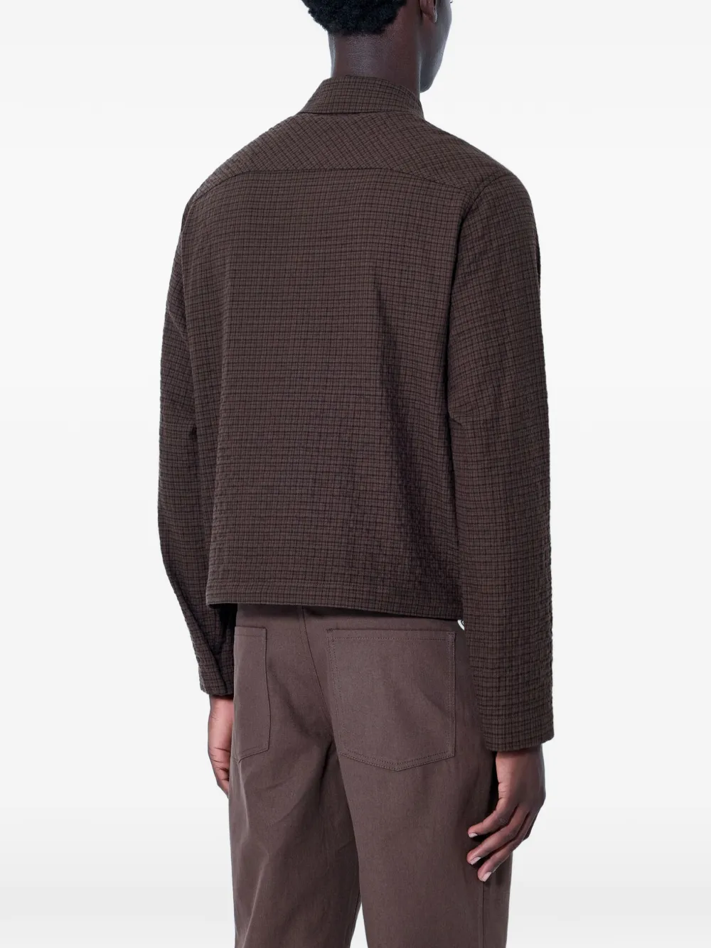 Moncler Geruit shirtjack Bruin