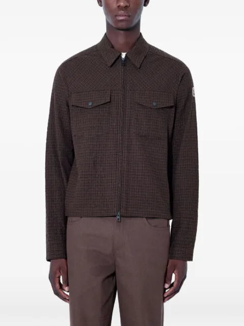 Moncler checked zip-up shirt jacket