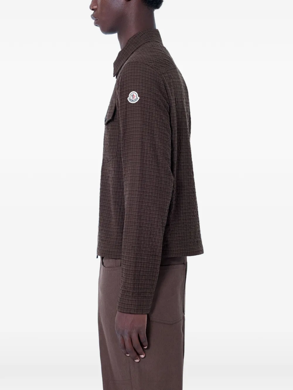 Moncler Geruit shirtjack Bruin