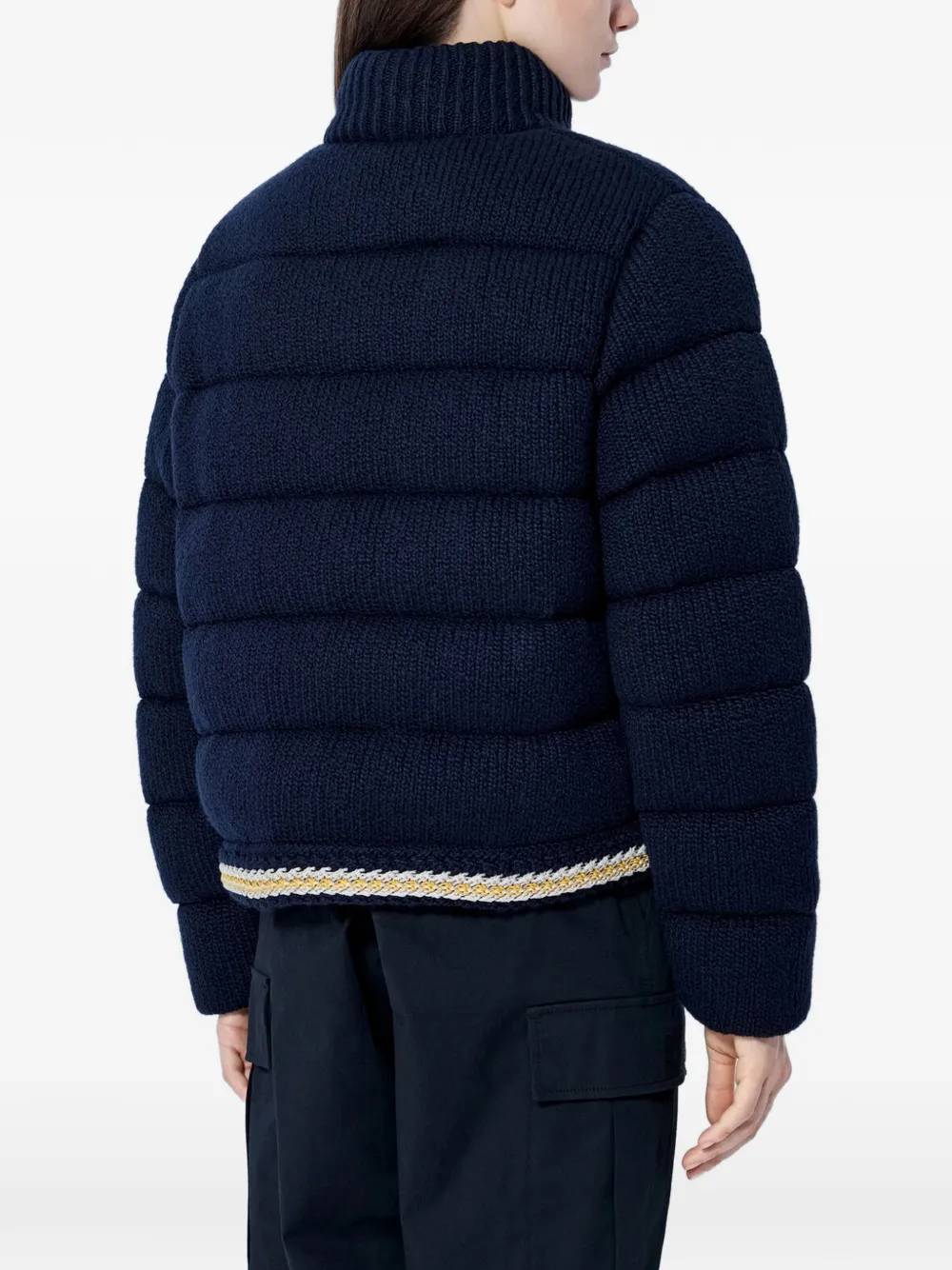 Moncler knitted padded jacket Blauw