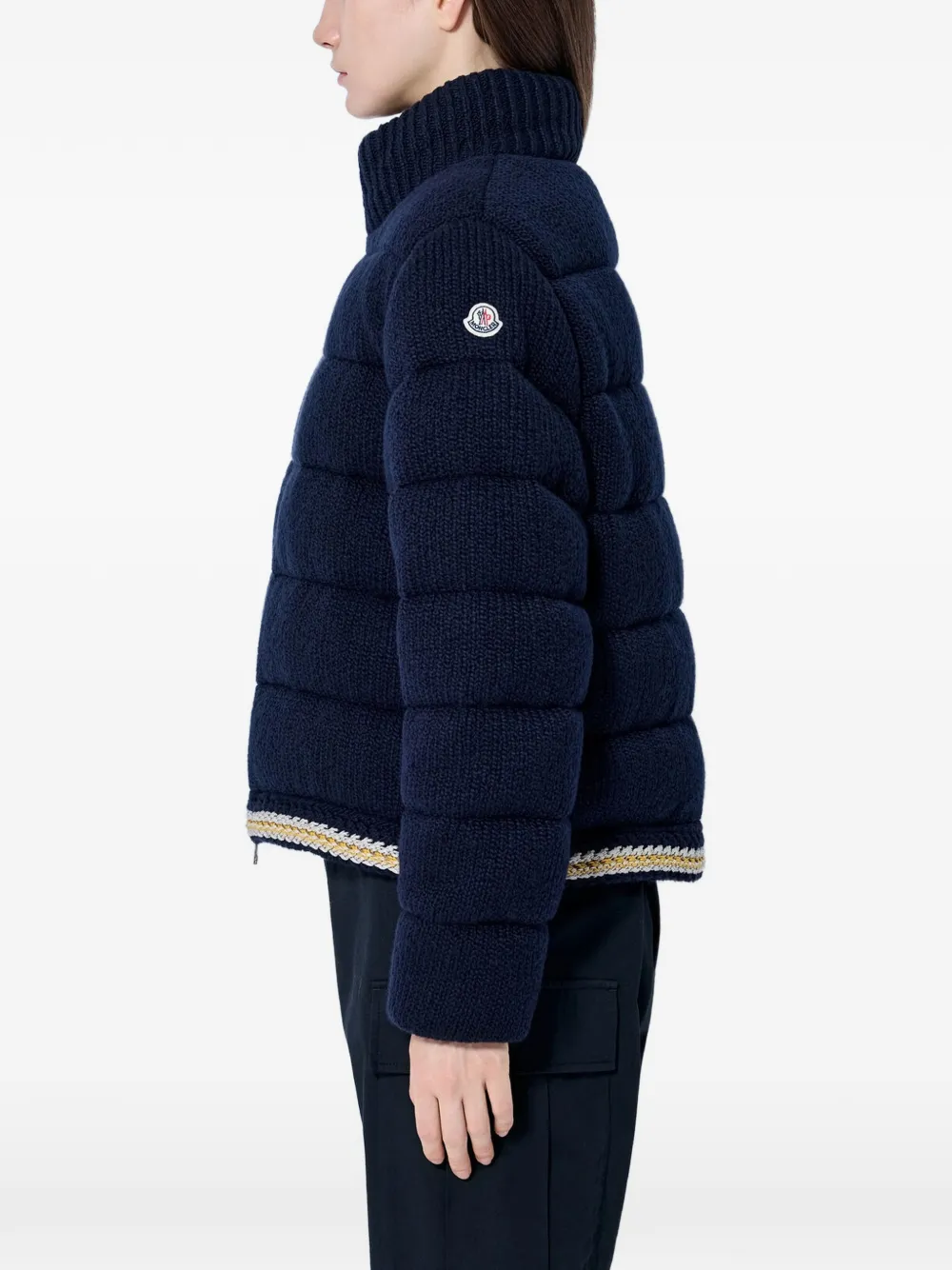 Moncler knitted padded jacket Blauw