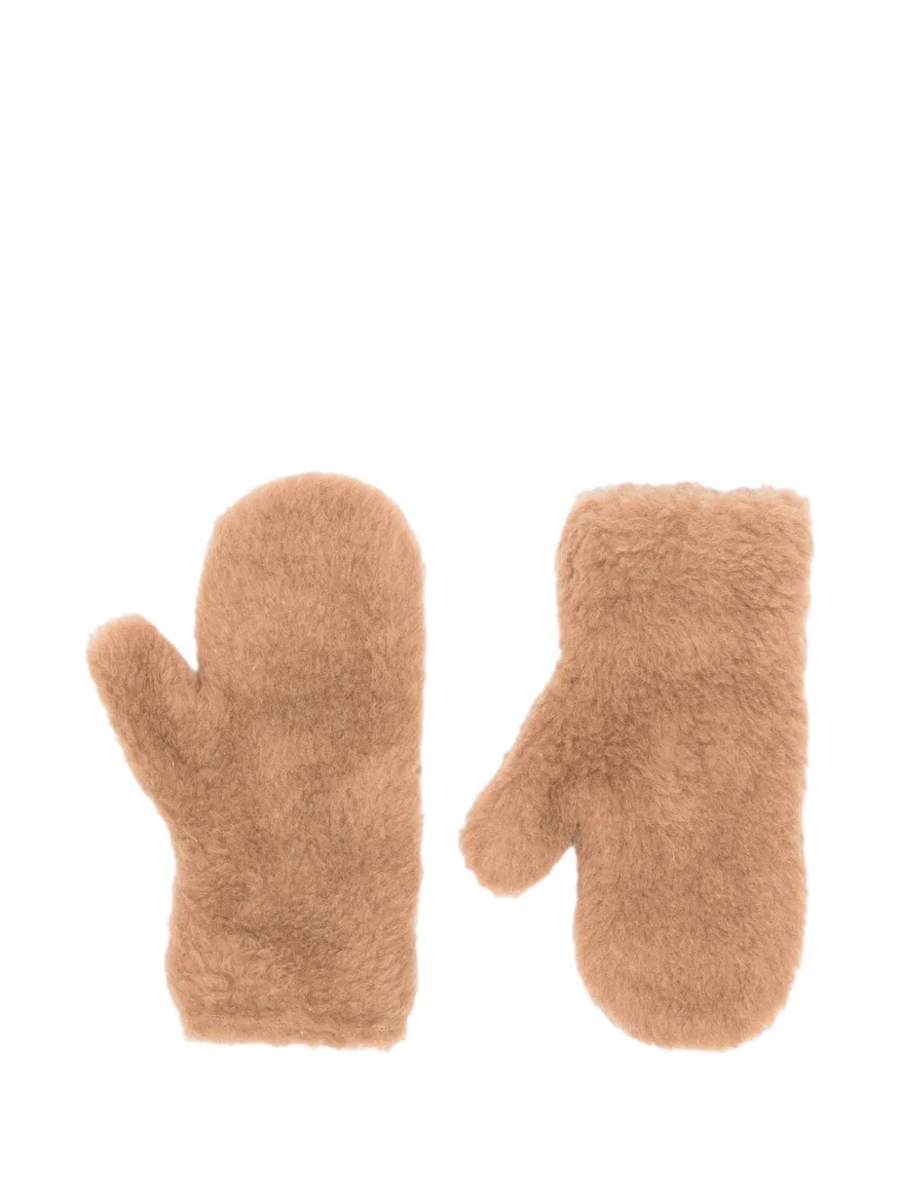 Max Mara Teddy fabric mittens camel Bruin