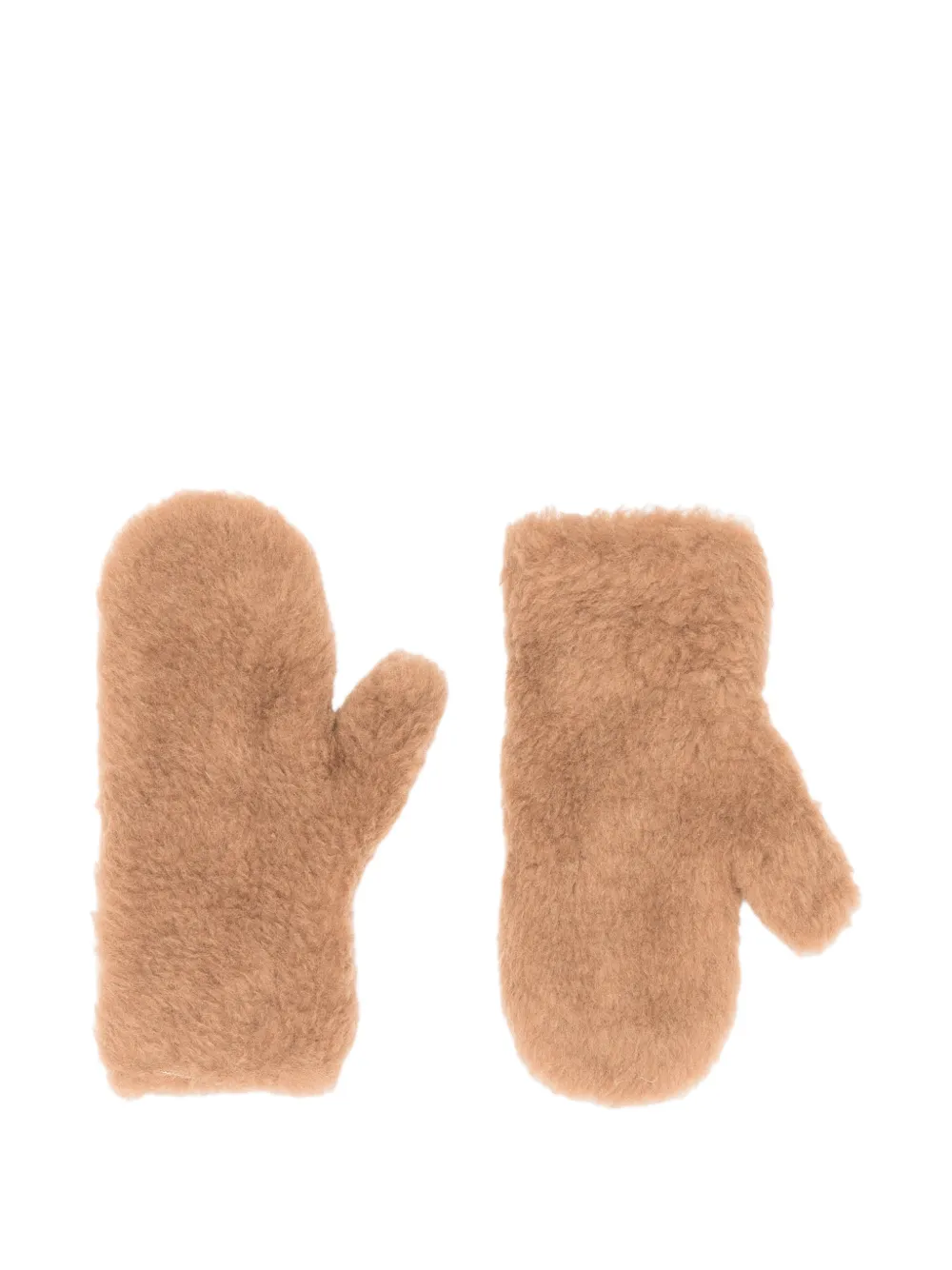 Max Mara Teddy fabric mittens camel Bruin