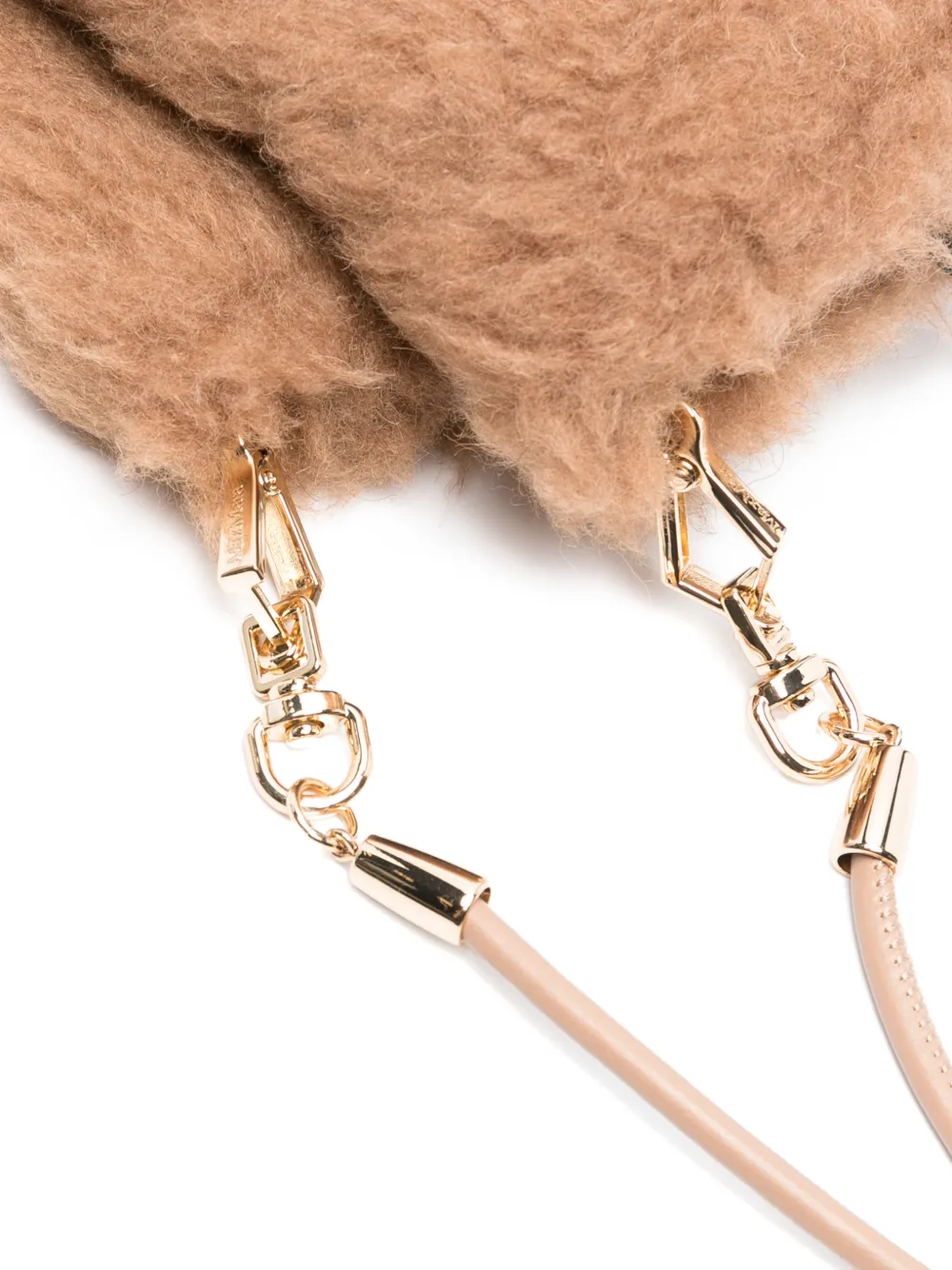 Max Mara Teddy fabric mittens camel Bruin