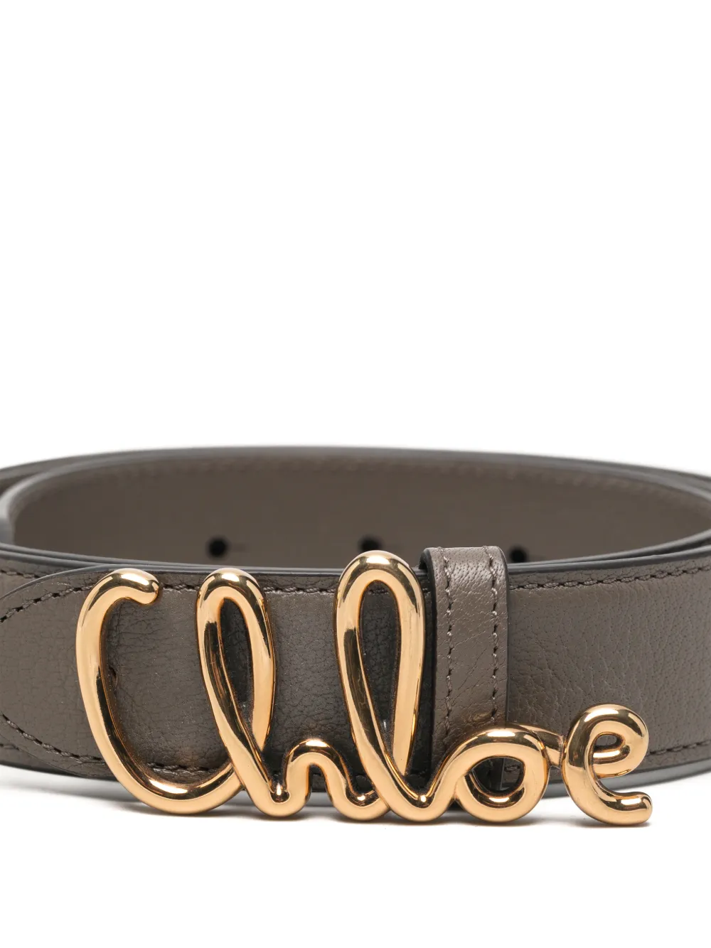 Chloé Iconic logo-plaque belt Grijs