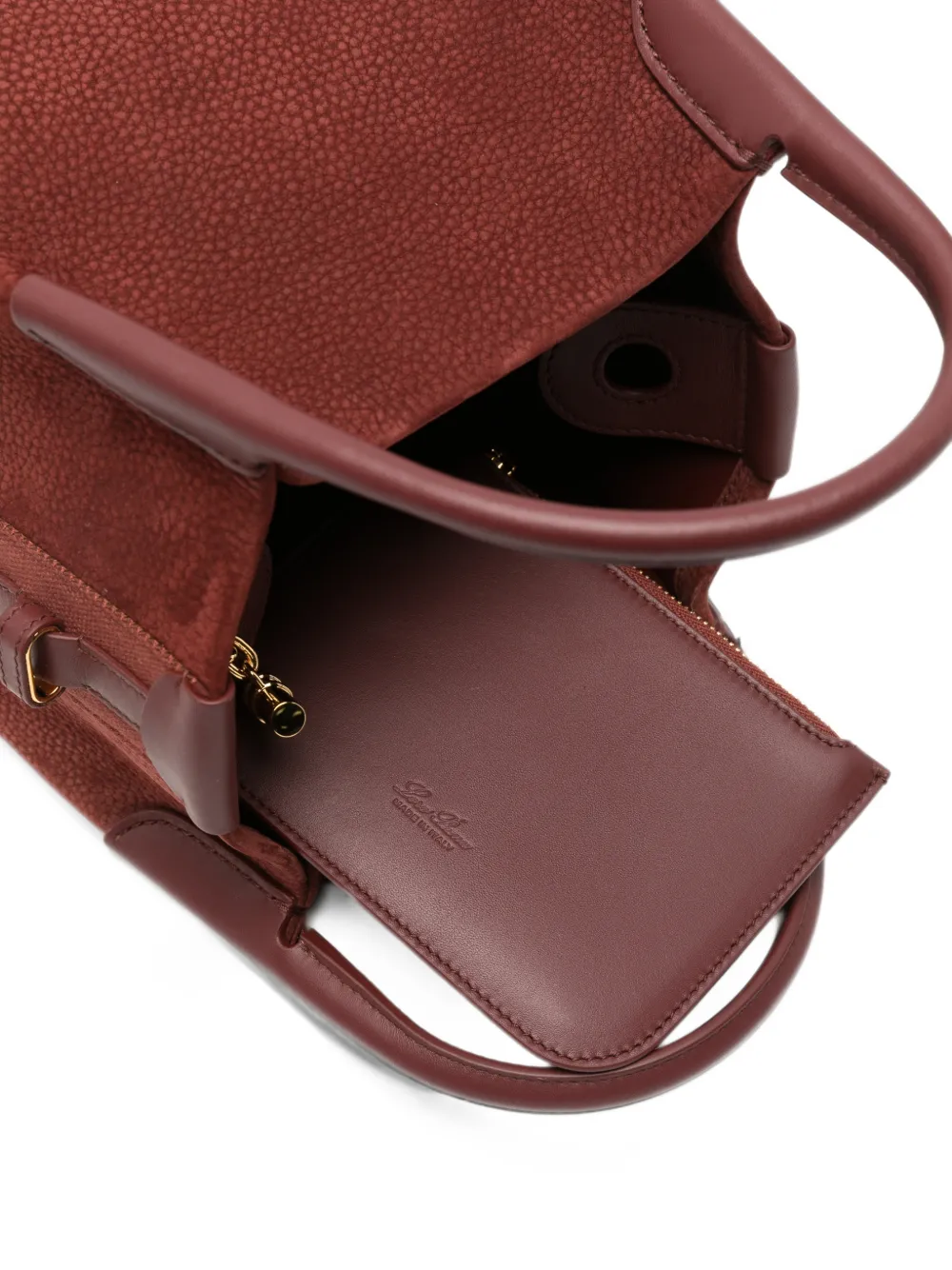 Loro Piana Bale pebbled-leather tote bag Rood