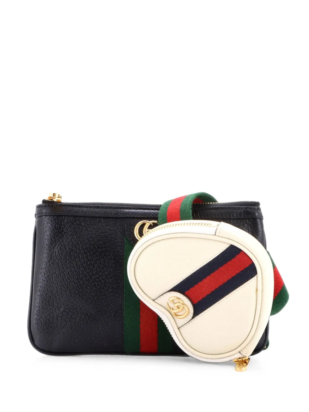 Gucci Pre-Owned Ophidia Heart Utility Double Leather belt bag - Nero