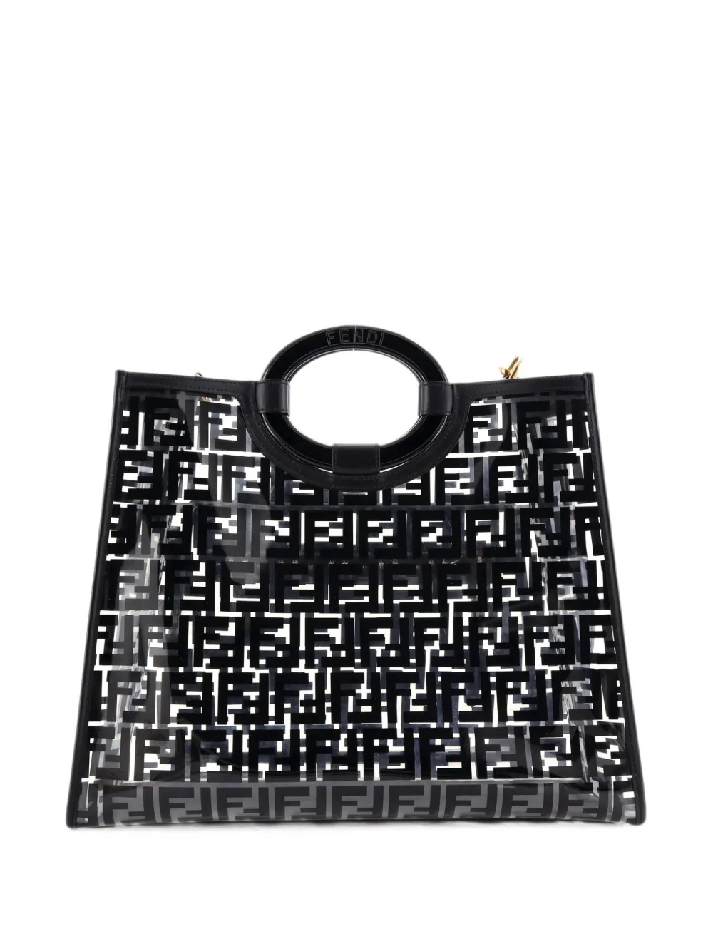 Fendi Pre-Owned Mittelgroßer Runaway Zucca PU Tote Bag - Schwarz