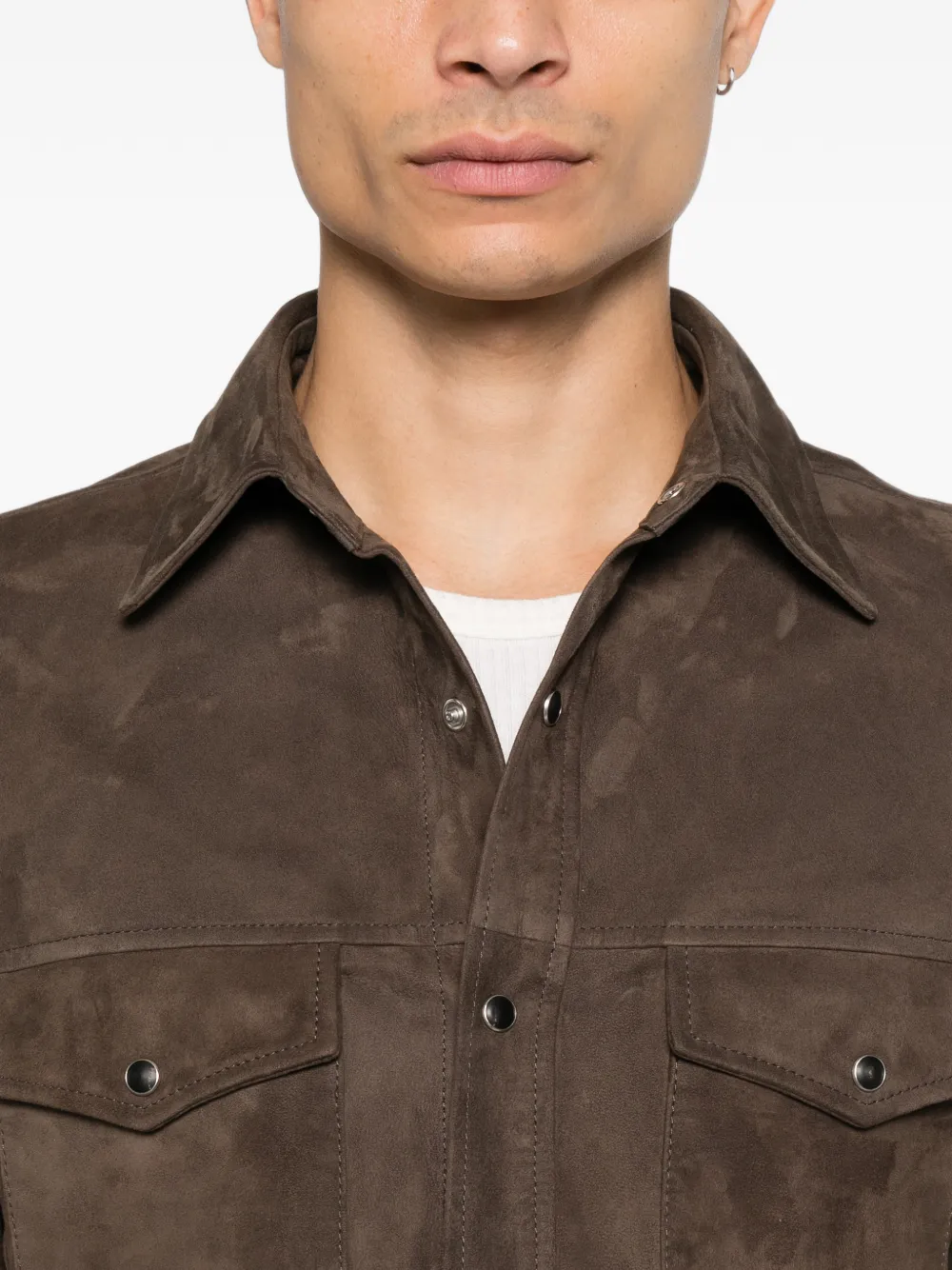 Jacob Cohën Suède shirtjack Bruin