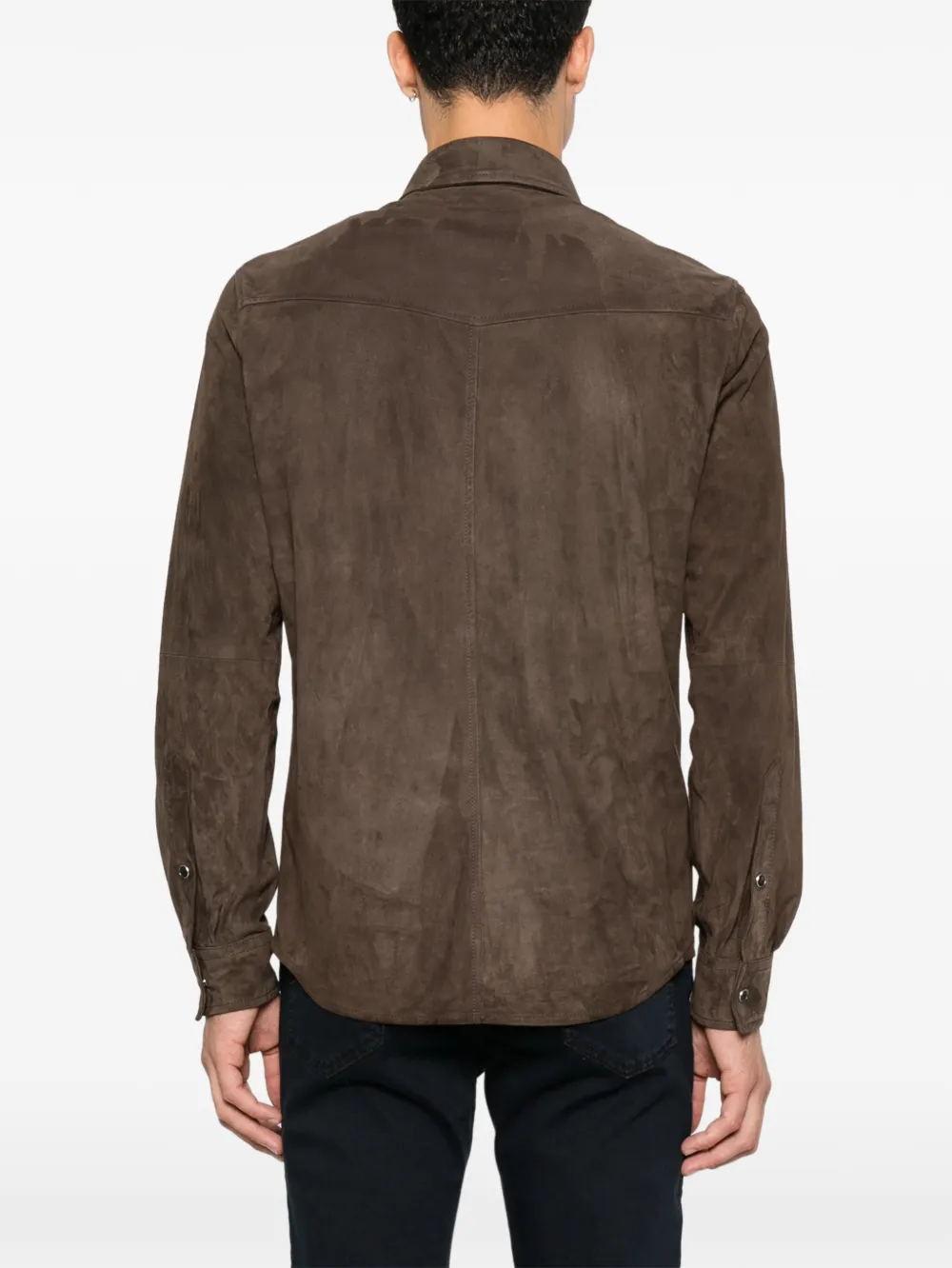 Jacob Cohën Suède shirtjack Bruin