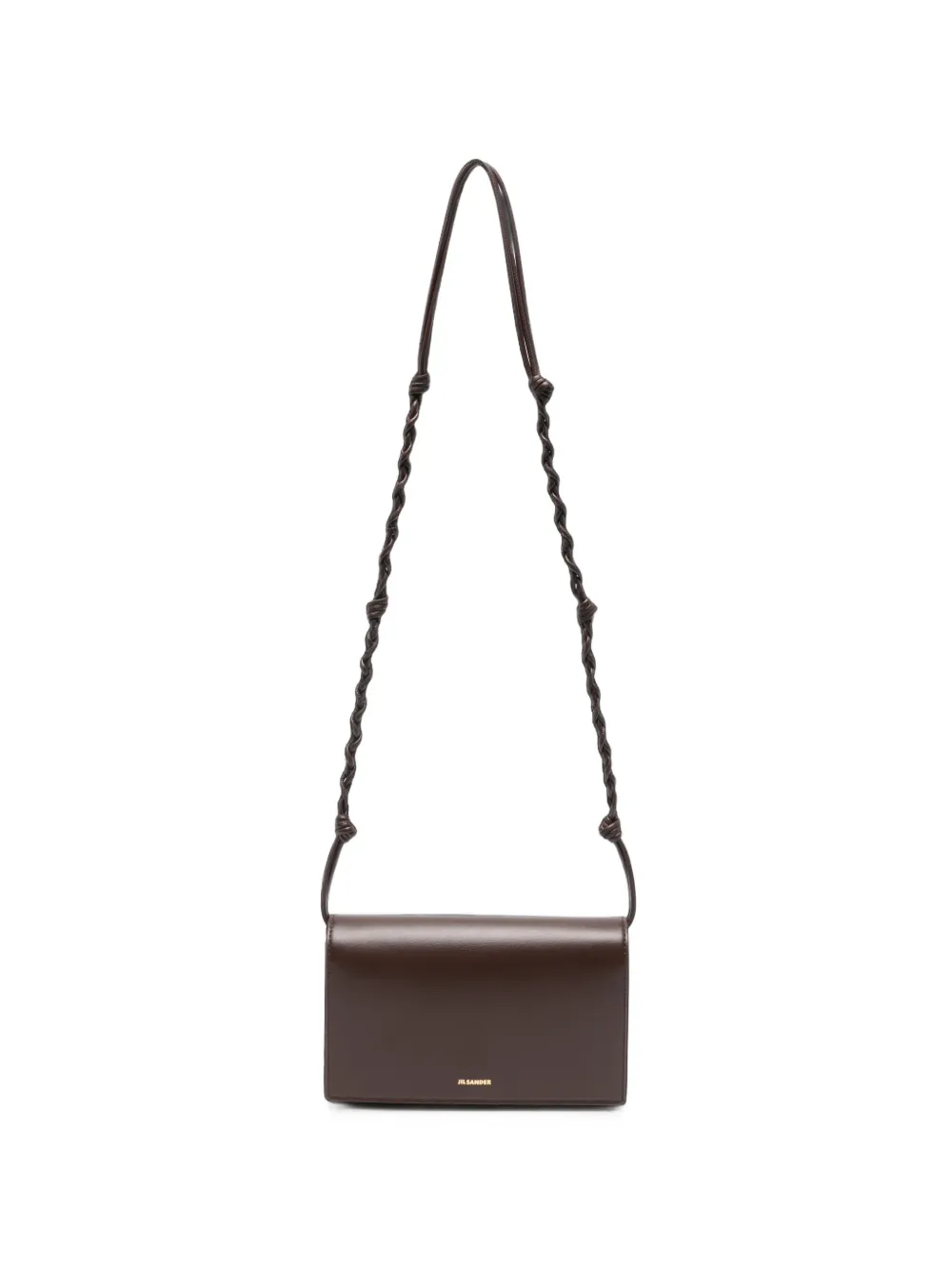 Jil Sander Tangle leather shoulder bag - Marrone