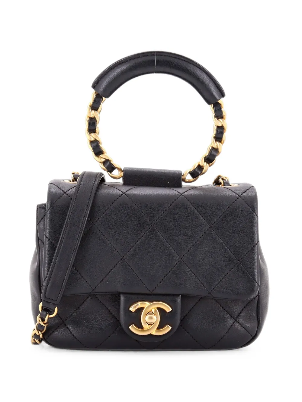 CHANEL Pre-Owned In The Loop Flap Bag Quilted Lambskin Small crossbody bag - Schwarz