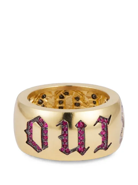Sylva & Cie Oui Non black diamond and ruby ring