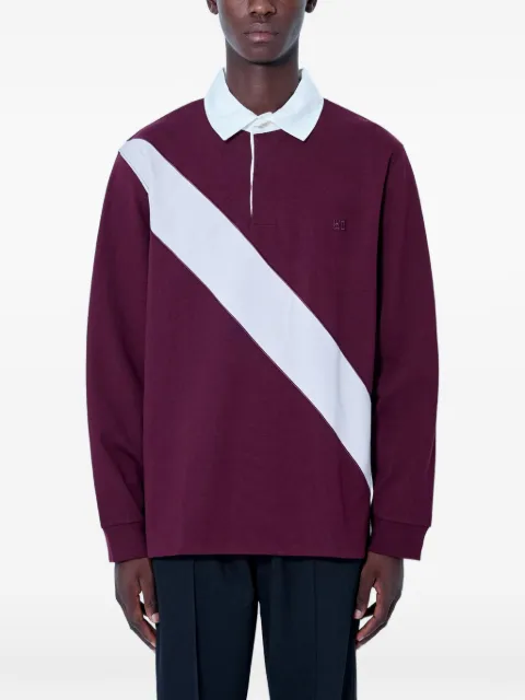 Wales Bonner diagonal-stripe long-sleeve polo shirt