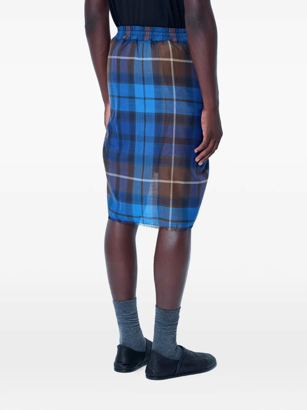 Vivienne Westwood plaid wrap-panel shorts Blauw