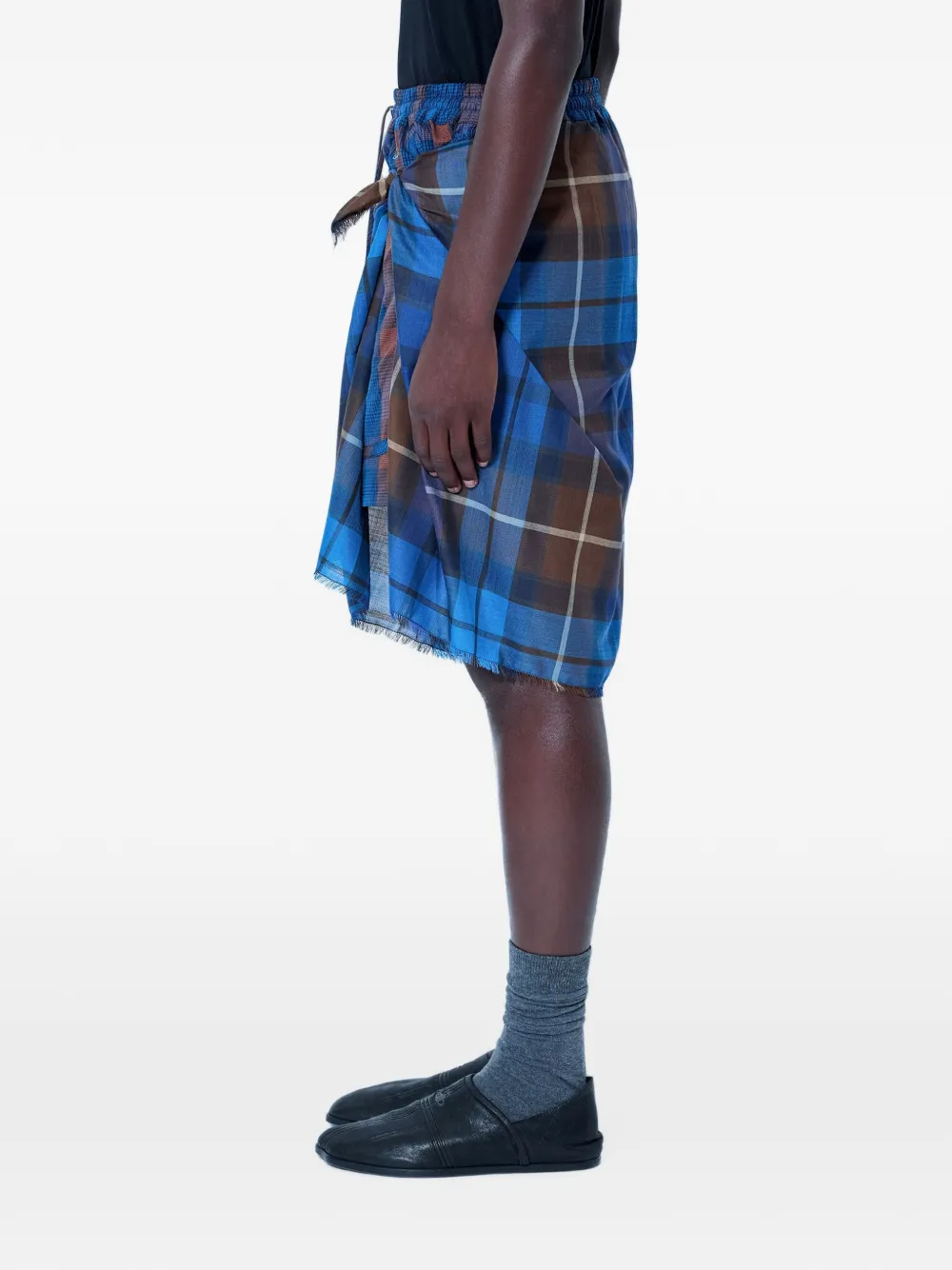 Vivienne Westwood plaid wrap-panel shorts Blauw
