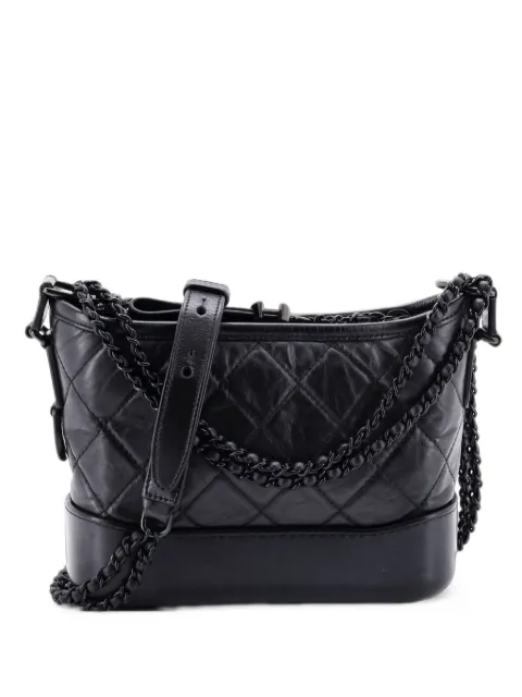 CHANEL Pre-Owned So Black Gabrielle Quilted Aged Calfskin Small hobo bag