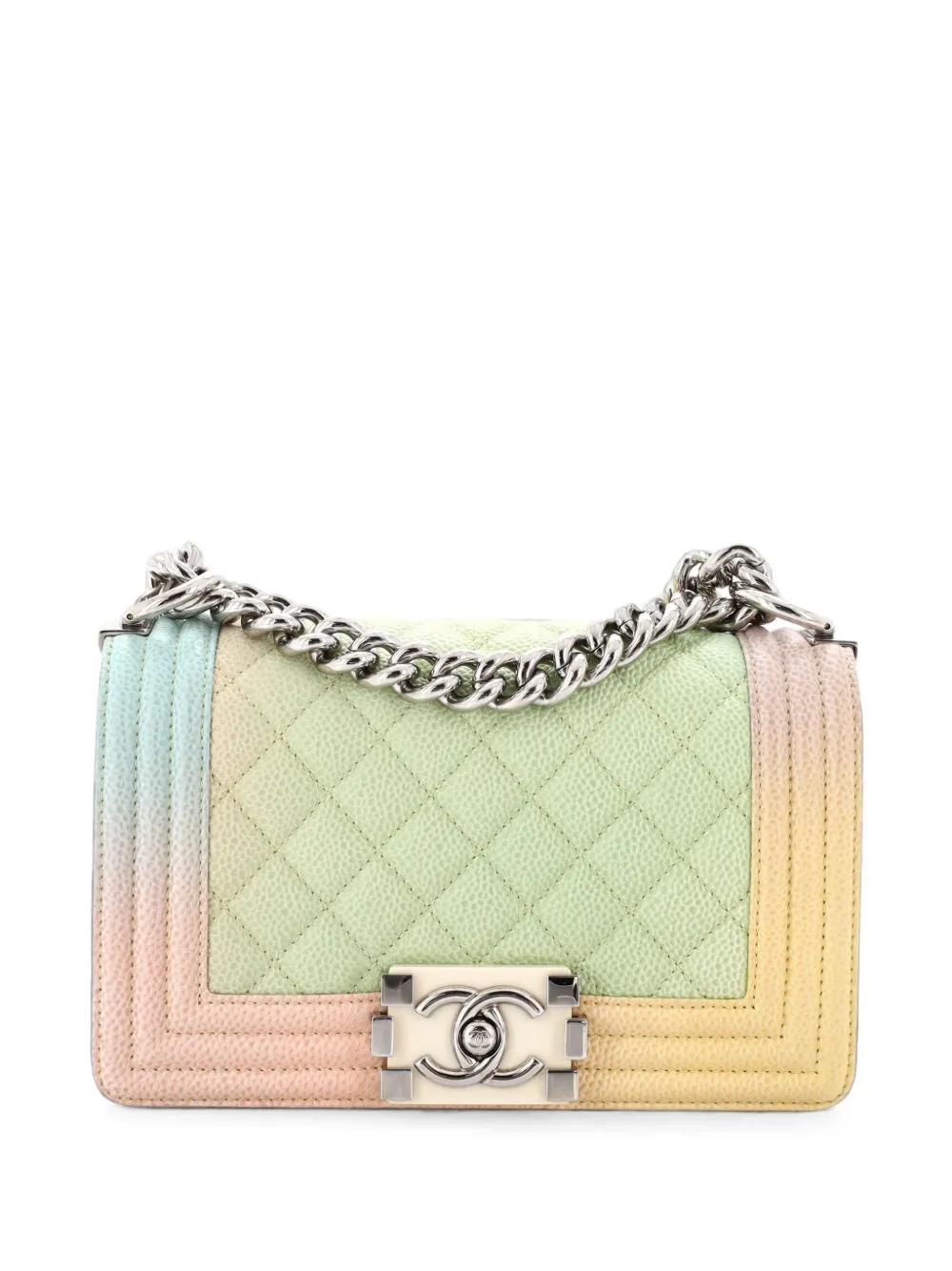 CHANEL Pre-Owned Borsa a spalla Rainbow Boy piccola in pelle Caviar trapuntata - Multicolore