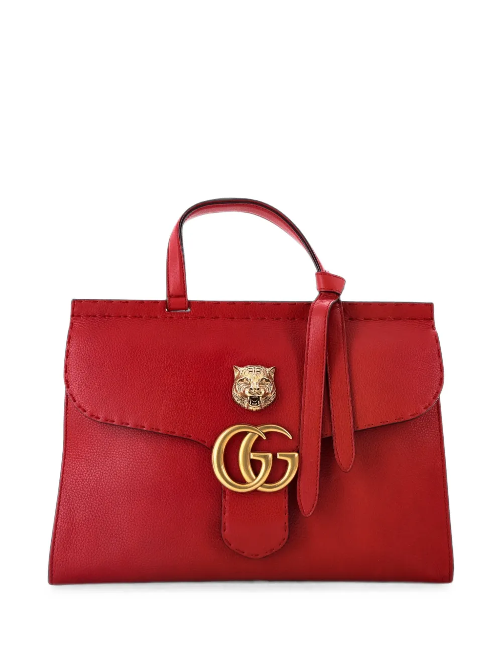 Gucci Pre-Owned Borsa a tracolla GG Marmont media animalier - Rosso