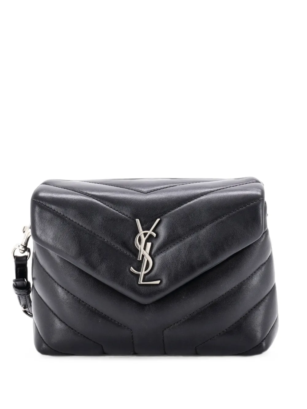 Saint Laurent Pre-Owned Loulou Matelasse Chevron Toy Schultertasche aus Leder - Schwarz