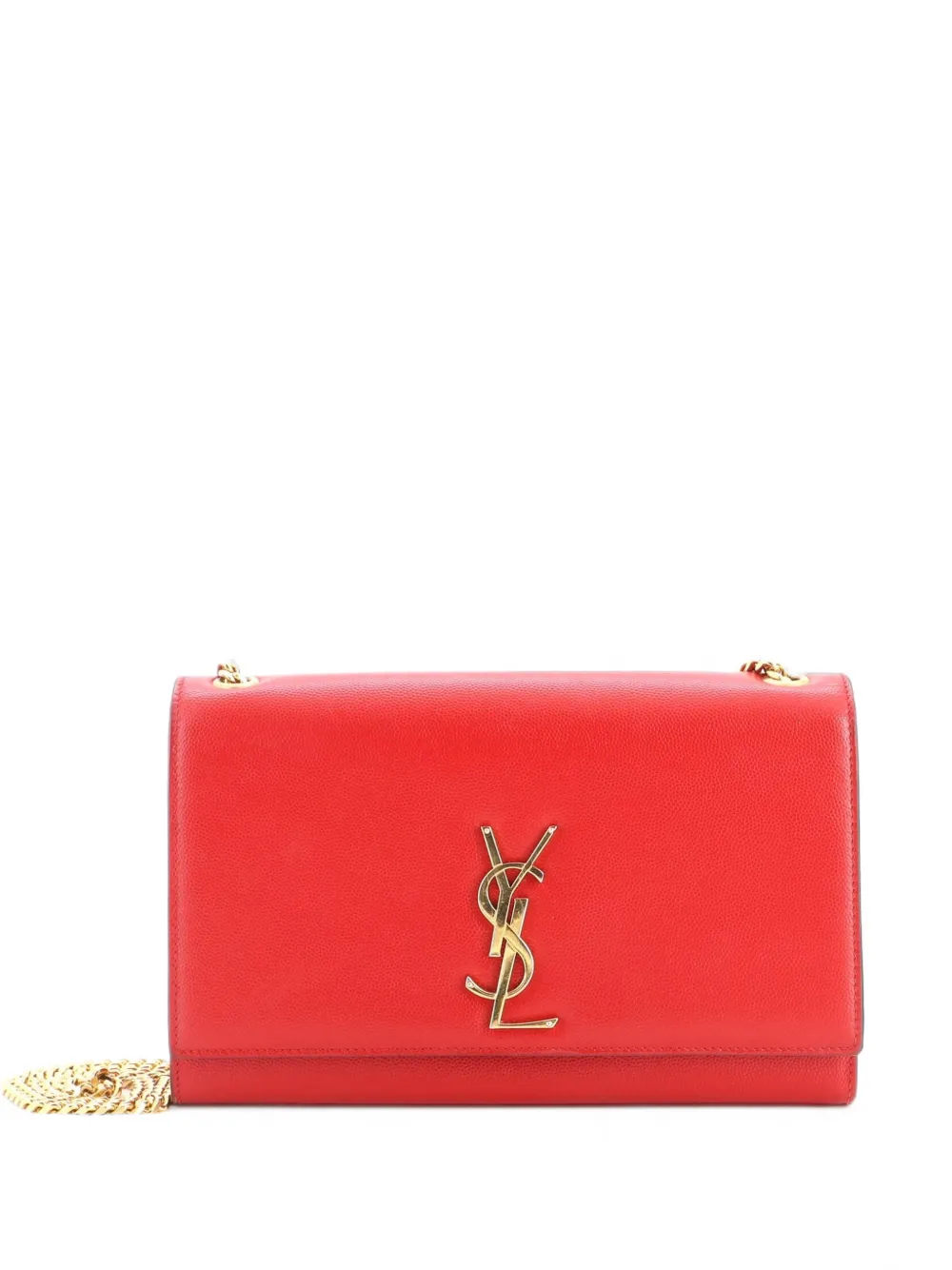 Saint Laurent Pre-Owned Mittelgroße Classic Monogram Umhängetasche aus gekörntem Leder - Rot