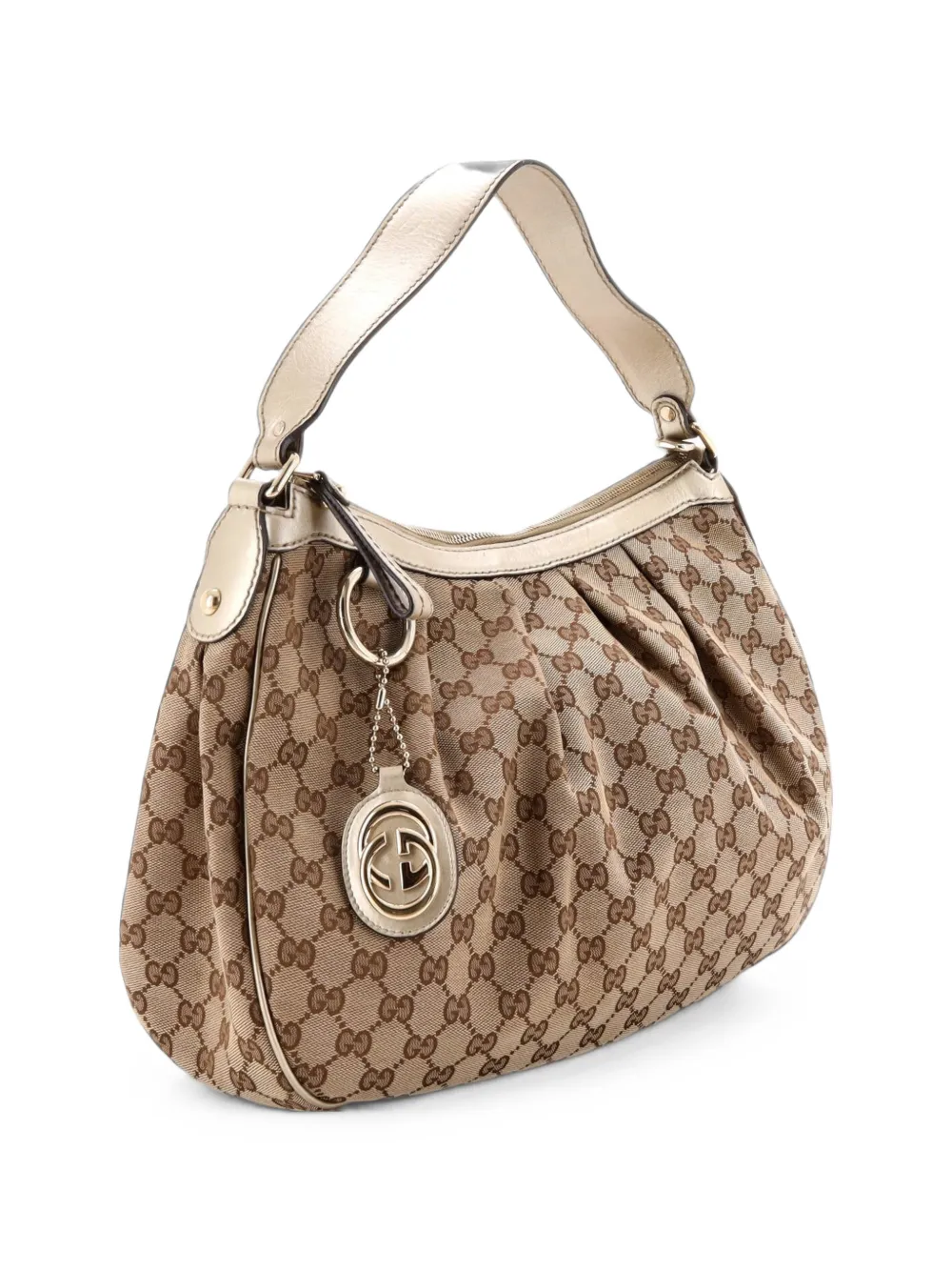 Gucci Pre-Owned Borsa passepartout Sukey in tela GG e pelle - Marrone