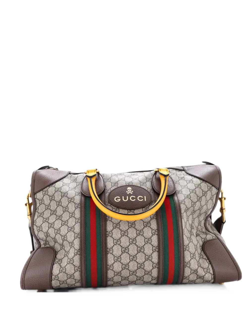 Gucci Pre-Owned Neo Vintage Web Duffle Bag GG Coated Canvas Medium travel bag - Marrone