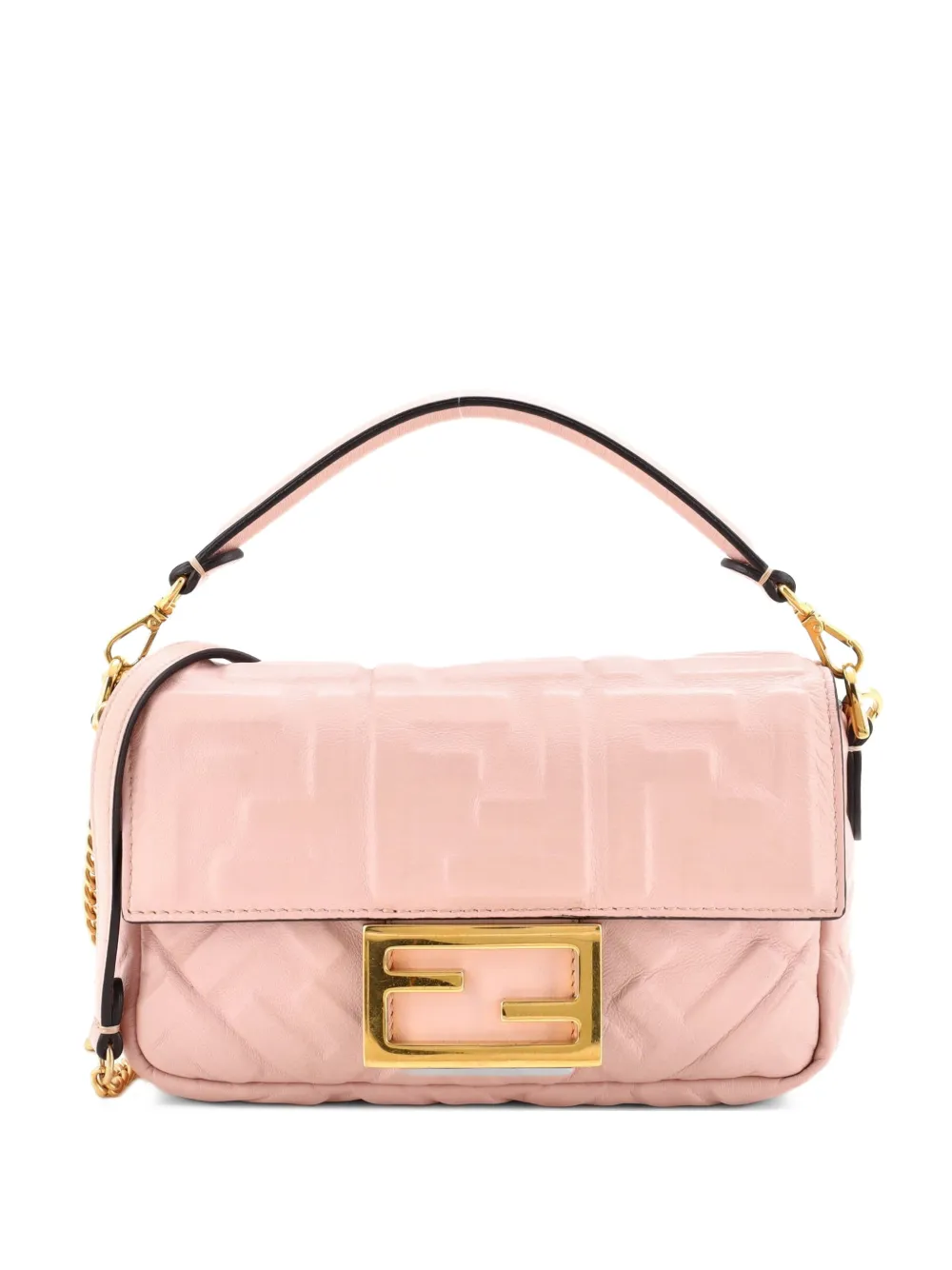 Fendi Pre-Owned Baguette NM Bag Zucca Embossed Leather Mini crossbody bag - Rosa