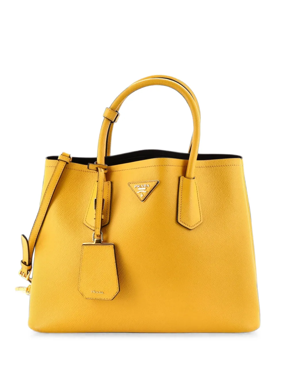 Prada Pre-Owned Cuir Double Saffiano Leather Medium tote bag - Giallo