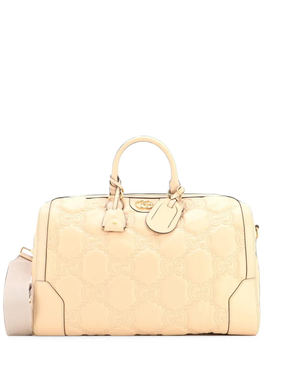 Gucci Pre-Owned Borsa da viaggio Boston convertibile media in pelle matelassé GG con manico - Toni neutri