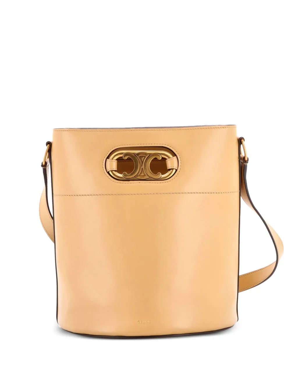 Celine Pre-Owned Maillon Triomphe Leather Medium bucket bag - Toni neutri