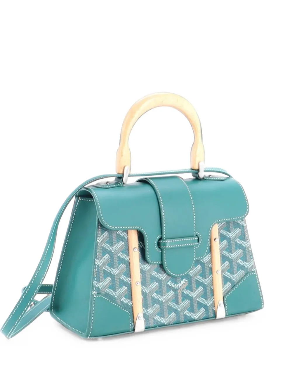 Goyard Pre-Owned Mini Saigon Satchel-Tasche aus beschichtetem Canvas mit Leder - Grün
