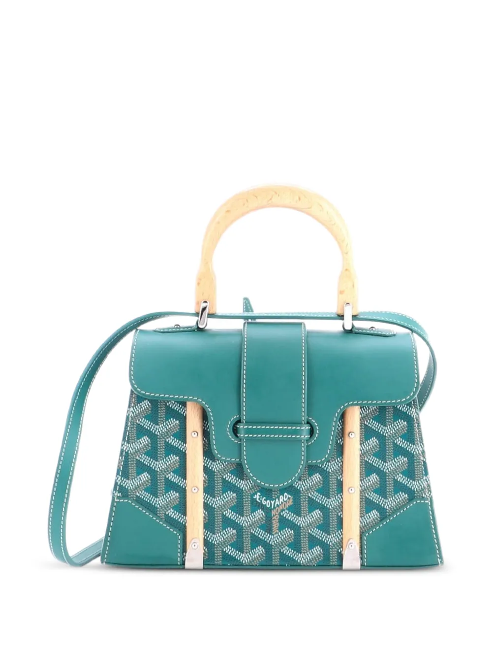 Goyard Pre-Owned Borsa a mano Saigon mini in tela cerata e pelle con manico - Verde