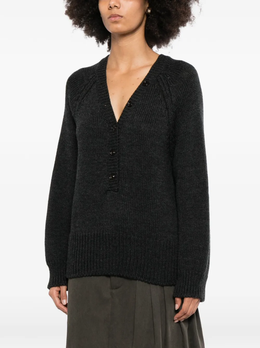 OUR LEGACY Country Henley trui Zwart