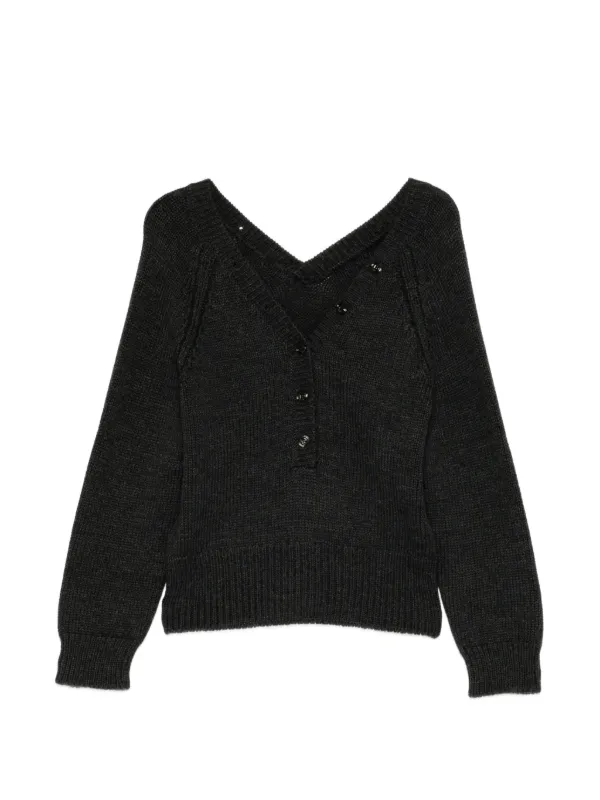 OUR LEGACY Country Henley Sweater in Black