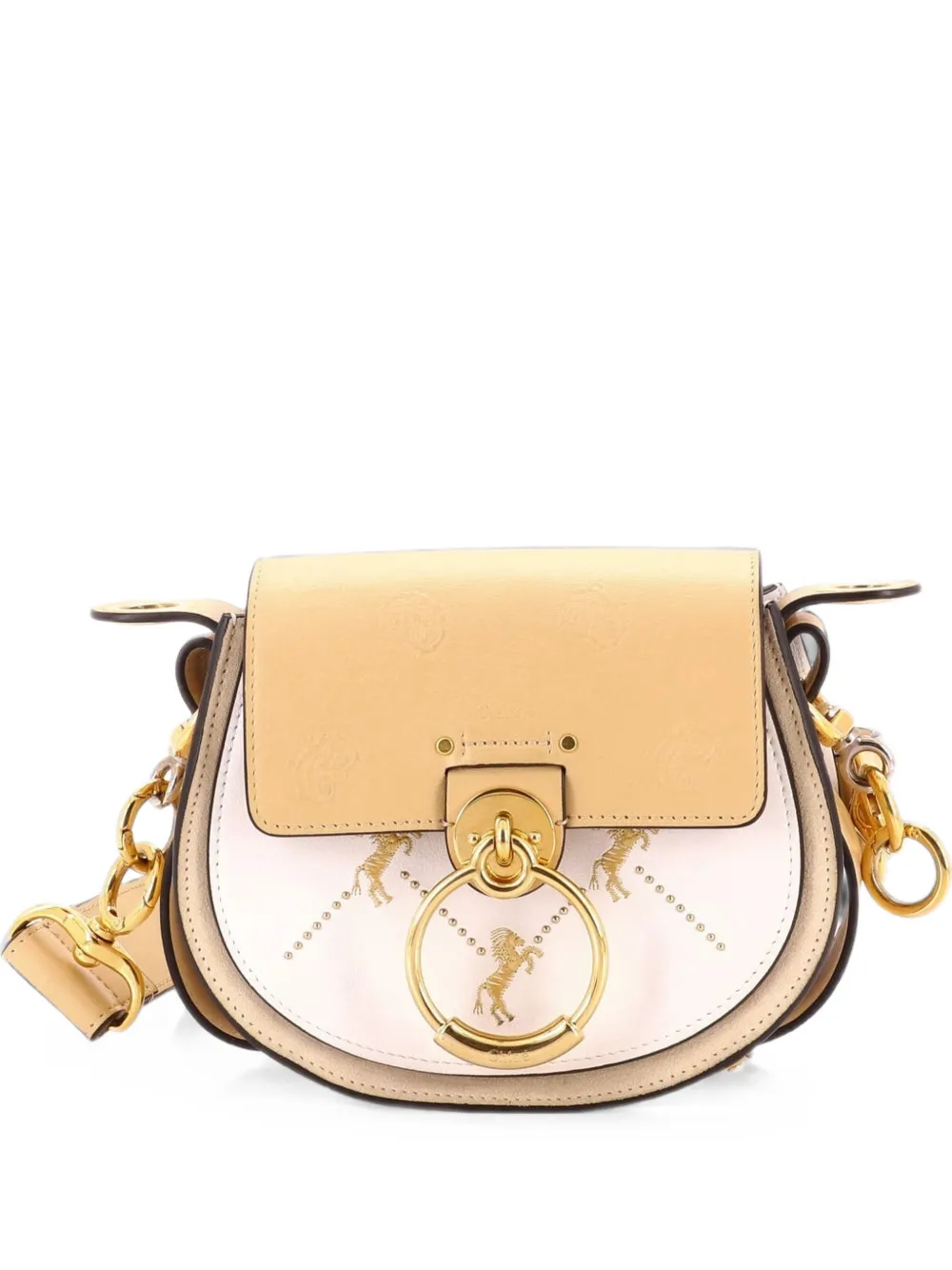 Chloé Pre-Owned Borsa a tracolla Tess piccola in pelle con ricamo - Toni neutri