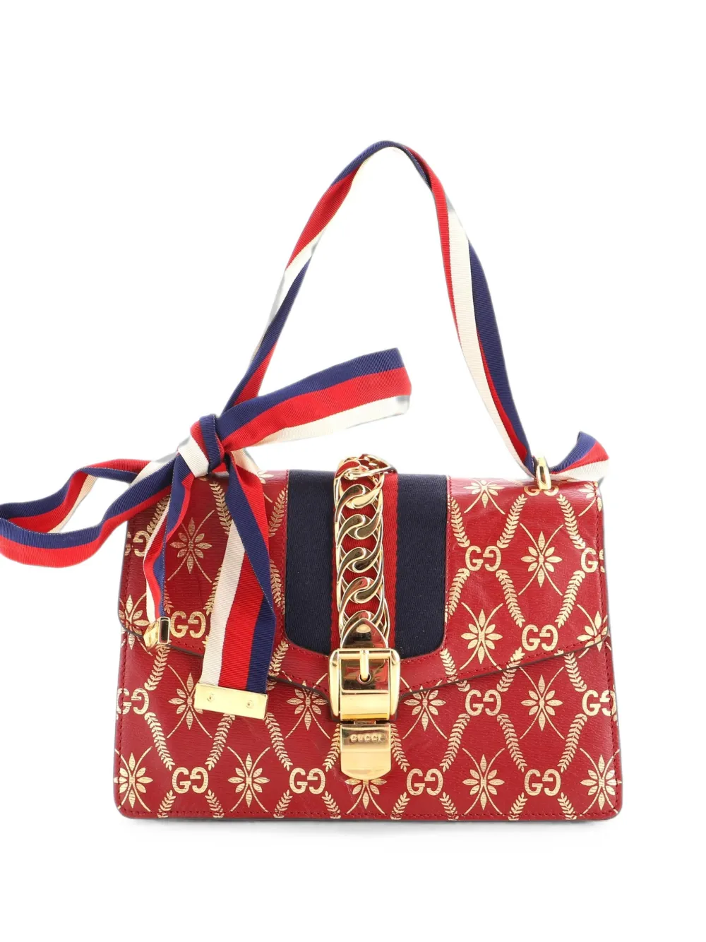 Gucci Pre-Owned Sylvie Printed Leather Small shoulder bag - Rosso