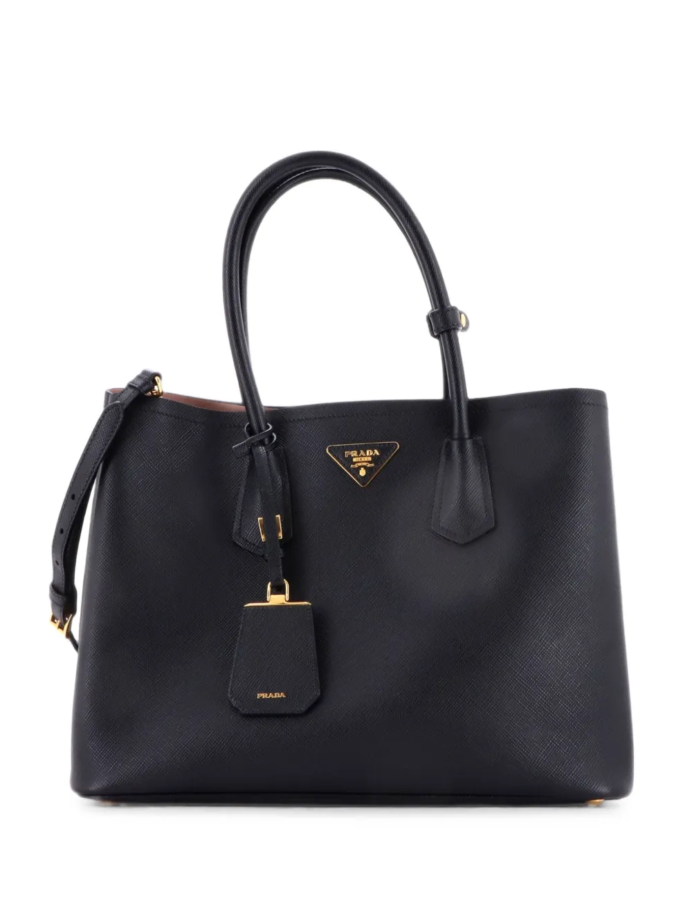 Prada Pre-Owned Cuir Double Saffiano Leather Large tote bag - Nero